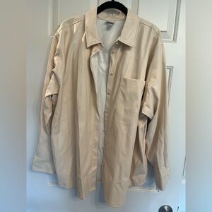 A New Day - Women’s Cream Faux Leather Shacket